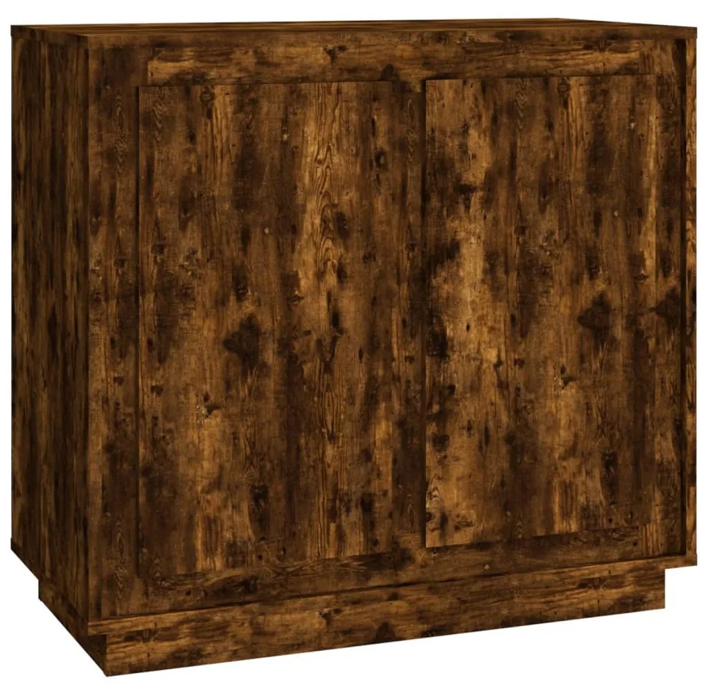 füstös tölgy színű szerelt fa tálalószekrény 80 x 34 x 75 cm