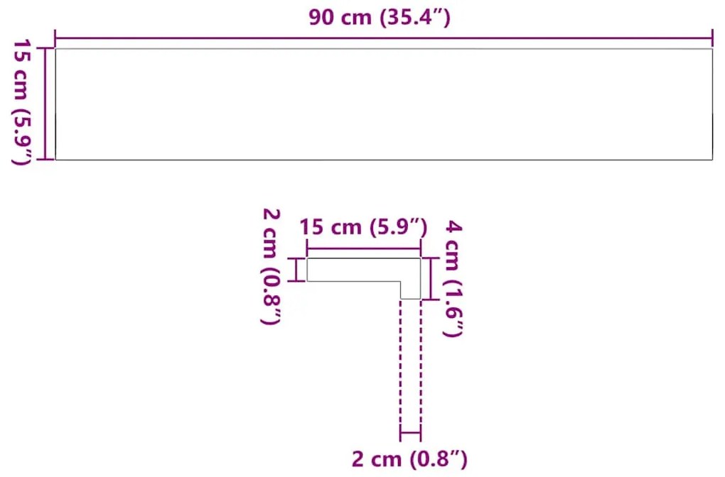 ablakpárkányok 2 db sötétbarna 90x15x2 cm tömör fa tölgyfa