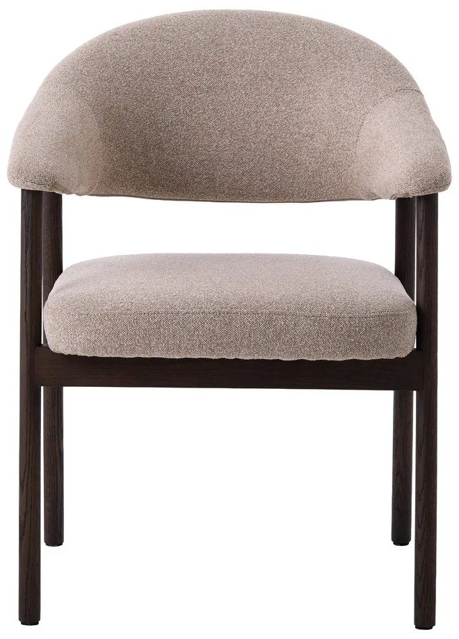 Bézs tölgyfa karfás étkezőfotel szett 2 db-os Elk – Unique Furniture
