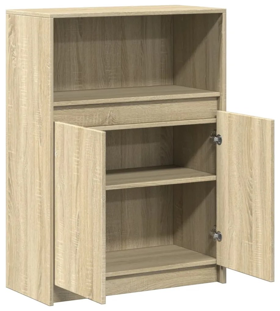 sonoma tölgy szerelt fa tálalószekrény LED-del 72 x 34 x 100 cm