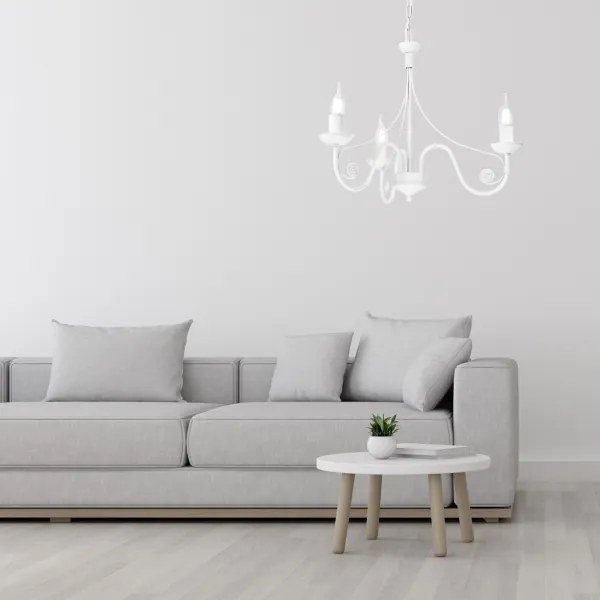 Csillár láncon DONATO 3xE14/40W/230V fehér