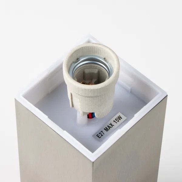 BRILAGI - Kültéri lámpa két Schuko aljzattal SCHUKO NOVA 1xE27/15W/230V 40 cm IP44 króm