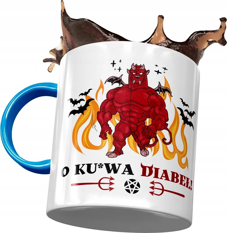 Kék Vicces Bögre Ku*wa Ördög Ajándék Nyomtatott Fotóval
