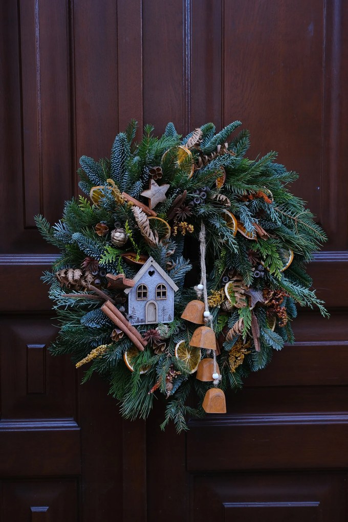 Nobilis Természetes Fenyőből Készült Karácsonyi Koszorú, 30cm , Karácsony