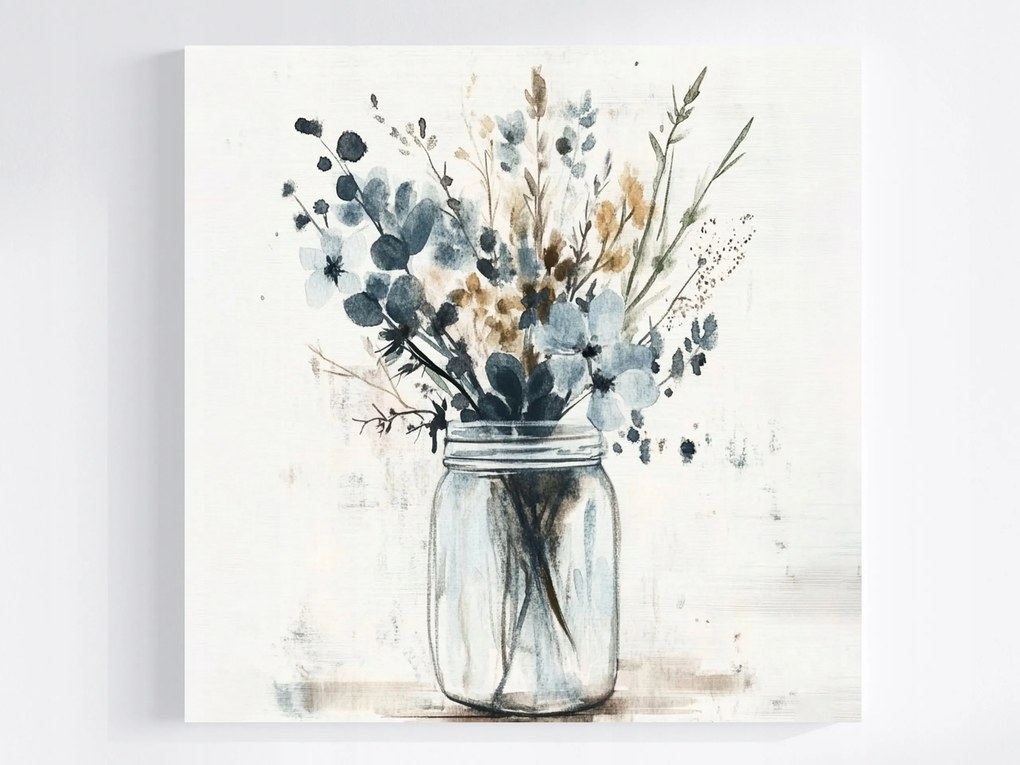 Vászonkép Canvas Akvarell Természet Virágok Csokor Tavasz Nyár 40x40