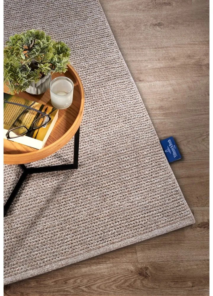 Világosbarna kézi szövésű gyapjú szőnyeg 190x280 cm Francois – Villeroy&amp;Boch