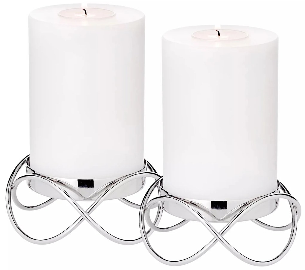 "Bastia" gyertyatartó nagy, ezüst, 2 db-os szett - EDZARD