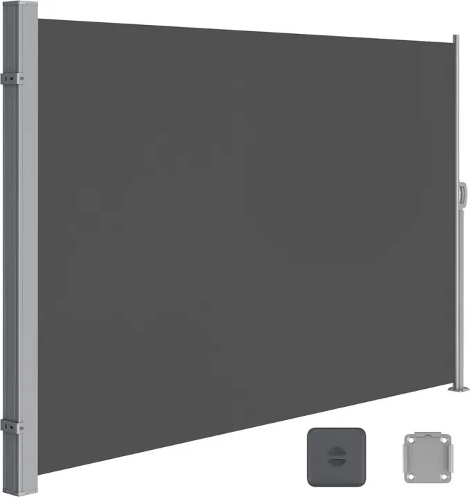 Oldalsó terasznapellenző, belátásgátló, szürke, 220 g/m² 160 x 300 cm