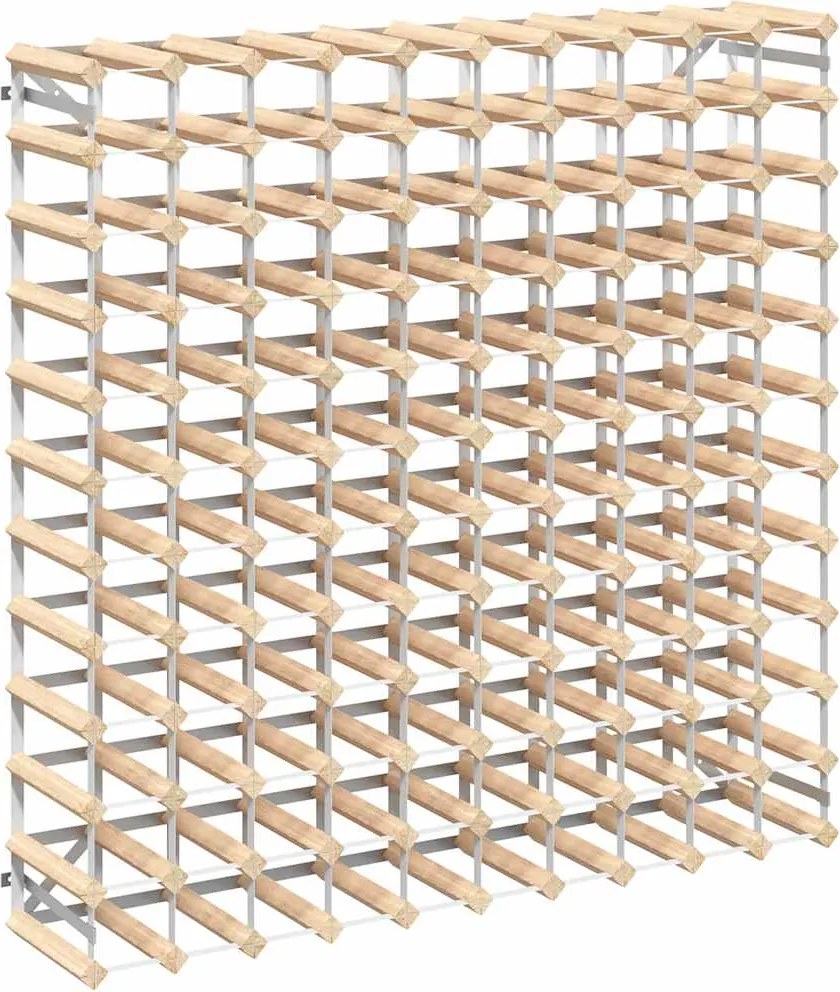vidaXL tömör fenyőfa bortartó állvány 120 palackhoz