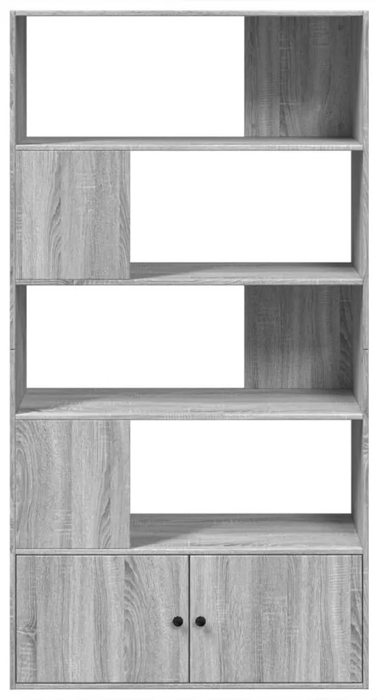 szürke sonoma színű szerelt fa könyvespolc 100 x 36 x 189 cm