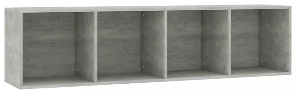 betonszürke szerelt fa könyv-/TV-szekrény 36 x 30 x 143 cm