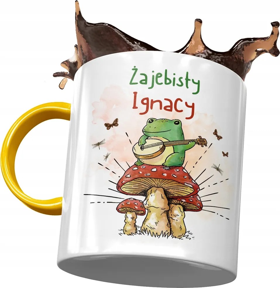 Sárga Bögre Ignác Férj Kollégának Ajándék Nyomtatott Fotóval