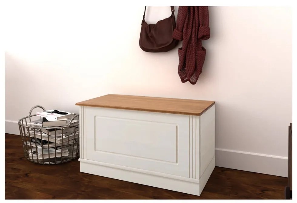 Fehér borovi fenyő tárolóláda 80x45 cm Anita – Støraa