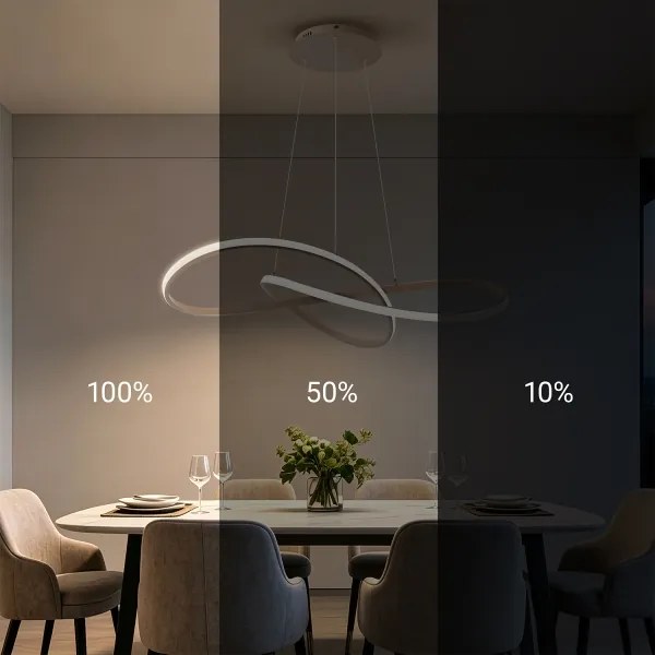 Brilagi - LED, dimmelhető kábelen függesztett csillár INFINITY LED/80W/230V 80x80 cm bézs + távirányító