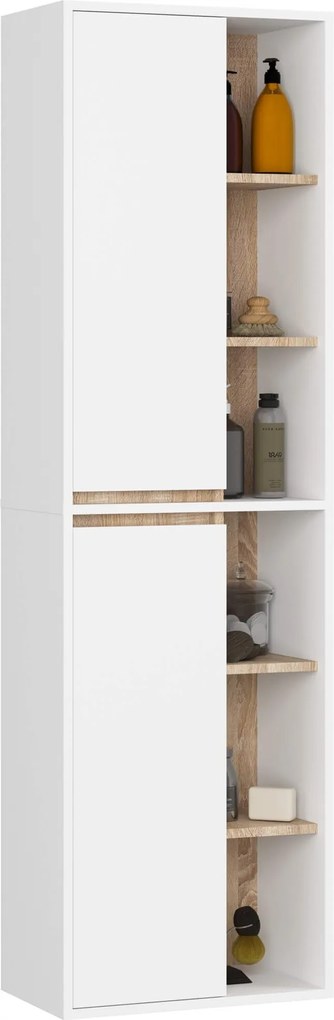 Függő Fürdőszoba Szekrény Vami W50 2D6P Fehér/sonoma Akd