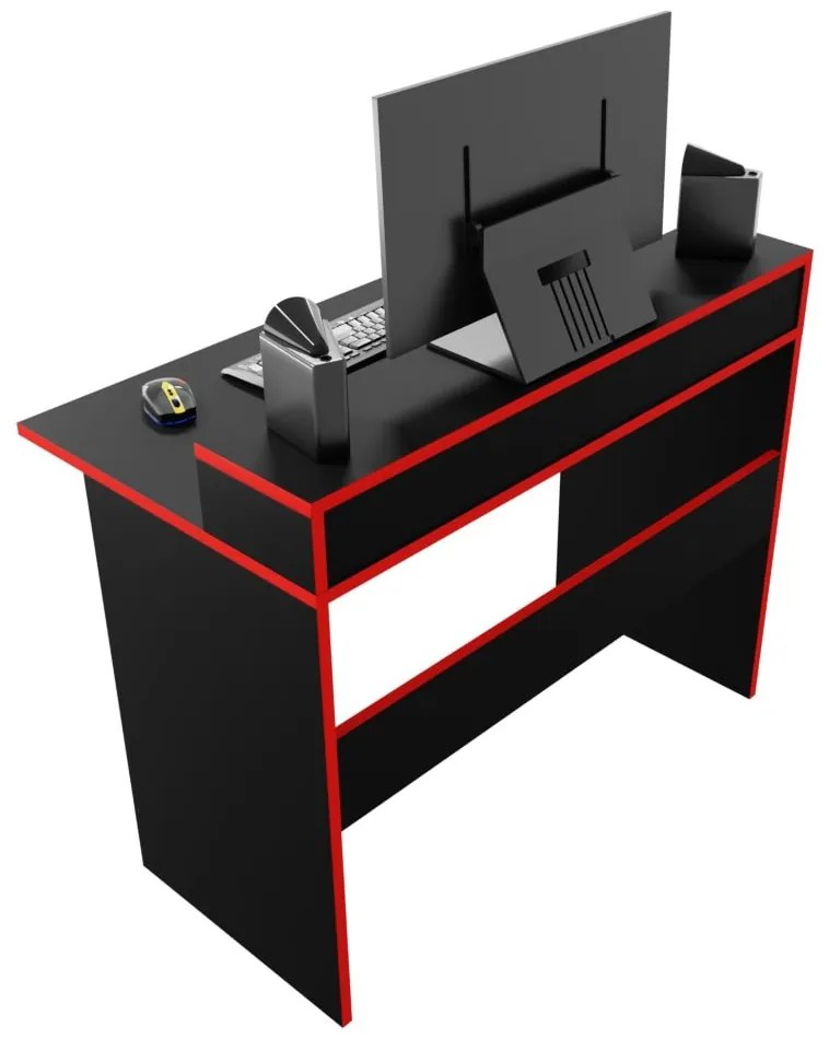 Gamer PC asztal Adapt (fekete + piros) (világítás nélkül). 1054992