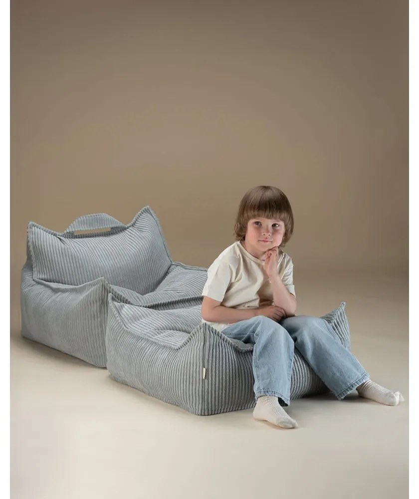 Mentazöld kordbársony gyerek babzsákfotel Square – Wigiwama