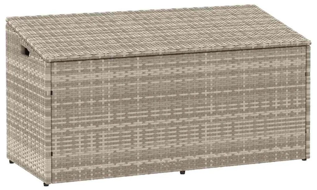világosszürke polyrattan kerti tárolóláda 110x50x58 cm