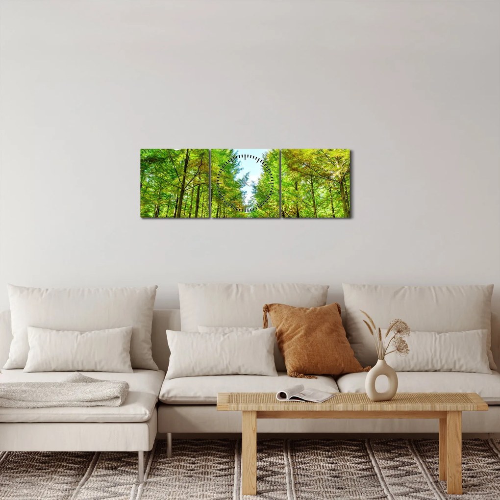 Kép - Kilátás az erdőre (órával) (90x30 cm)