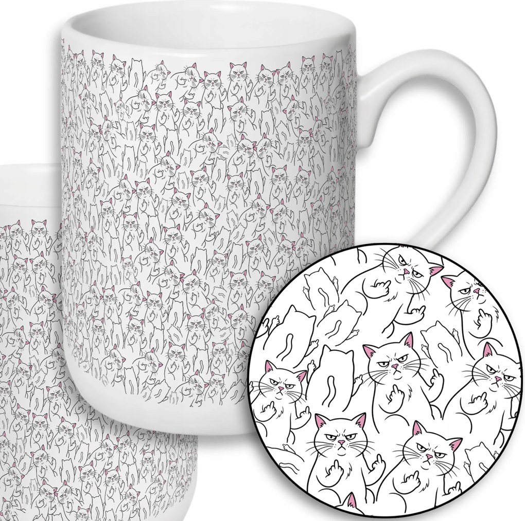 Bögre Rejtett Macska Minta Középső Ujj Fiú Lány Irodai Munka