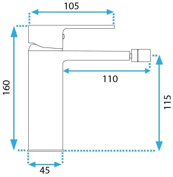 Rea Argus, bidé csaptelep h-160, fényes arany, REA-B9660