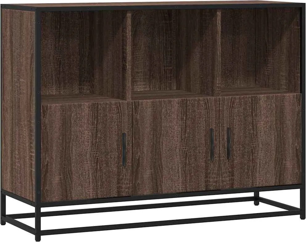 vidaXL barna tölgyszínű szerelt fa tálalószekrény 100x35x76 cm