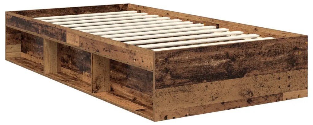 vidaXL Ágykeret fejtámlával Öreg fa 100 x 200 cm Tömör fenyőfa