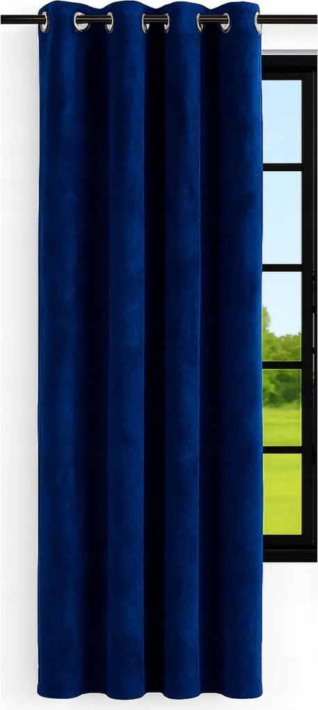 Velúr kész függöny 140x220 sima velvet függöny Sötétkék
