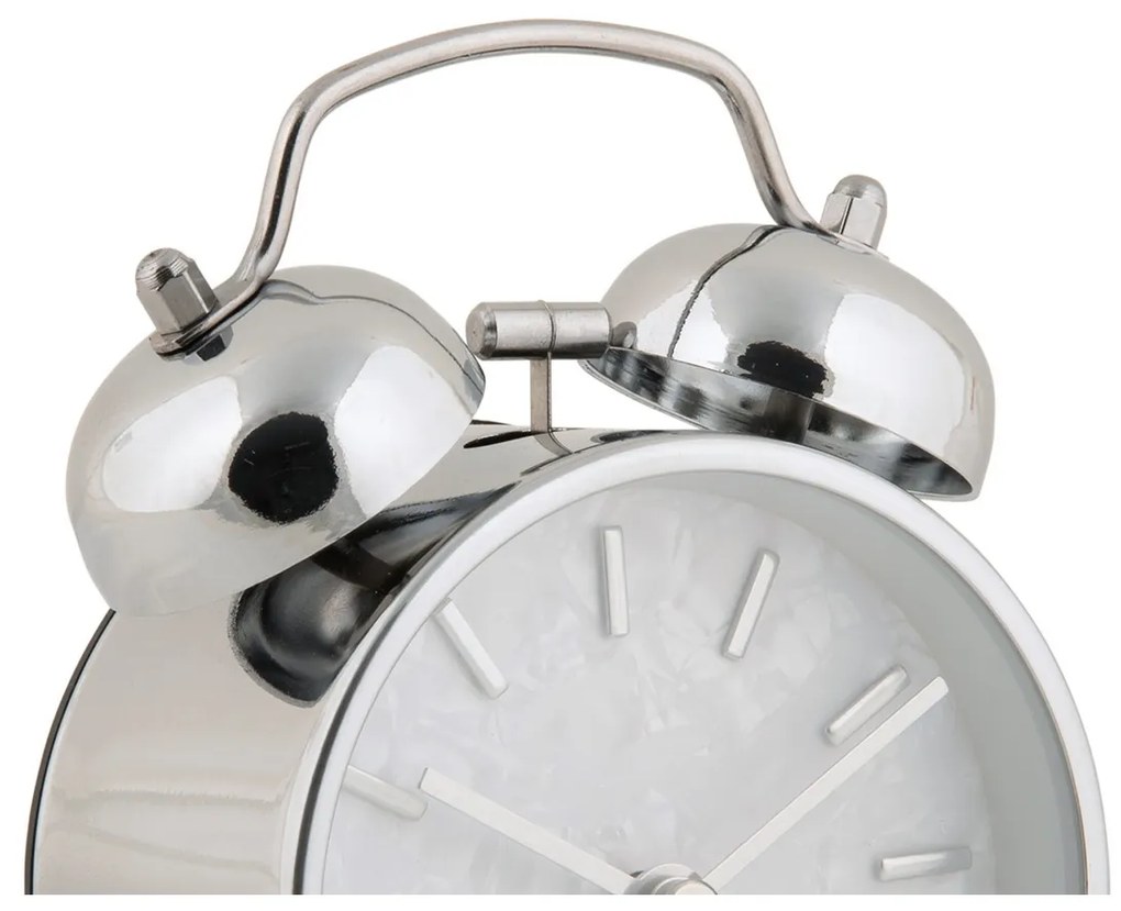 Karlsson 6009CH design ébresztőóra ezüst, átmérő 12 cm