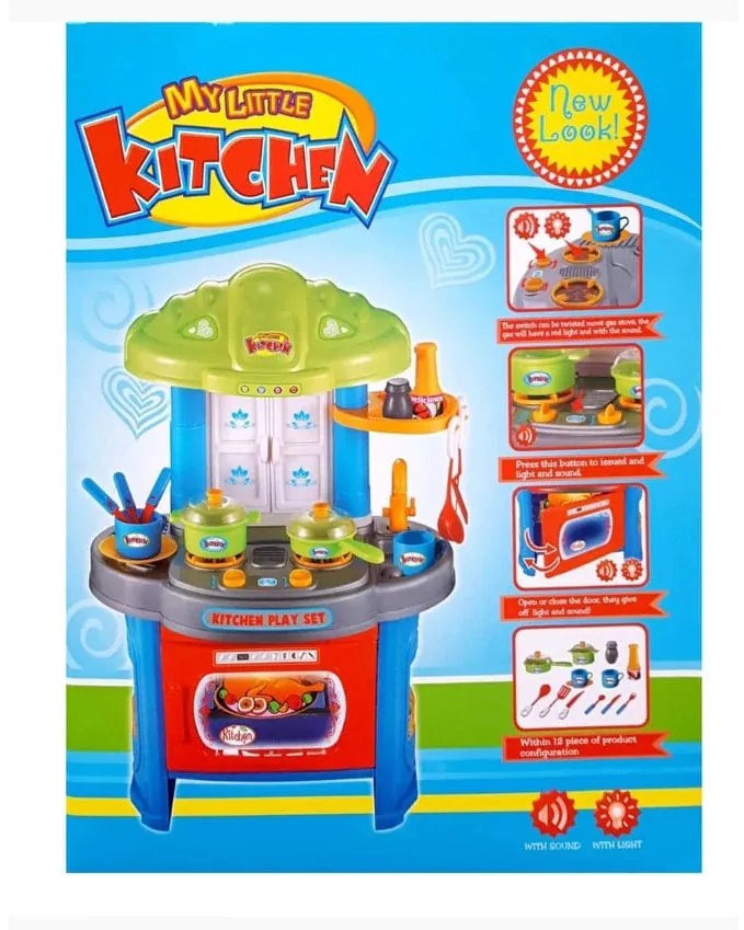 My Little Kitchen Elemes Játék Konyha Fénnyel Hanggal és Sok Élethű Funkcióval 67 Cm magas