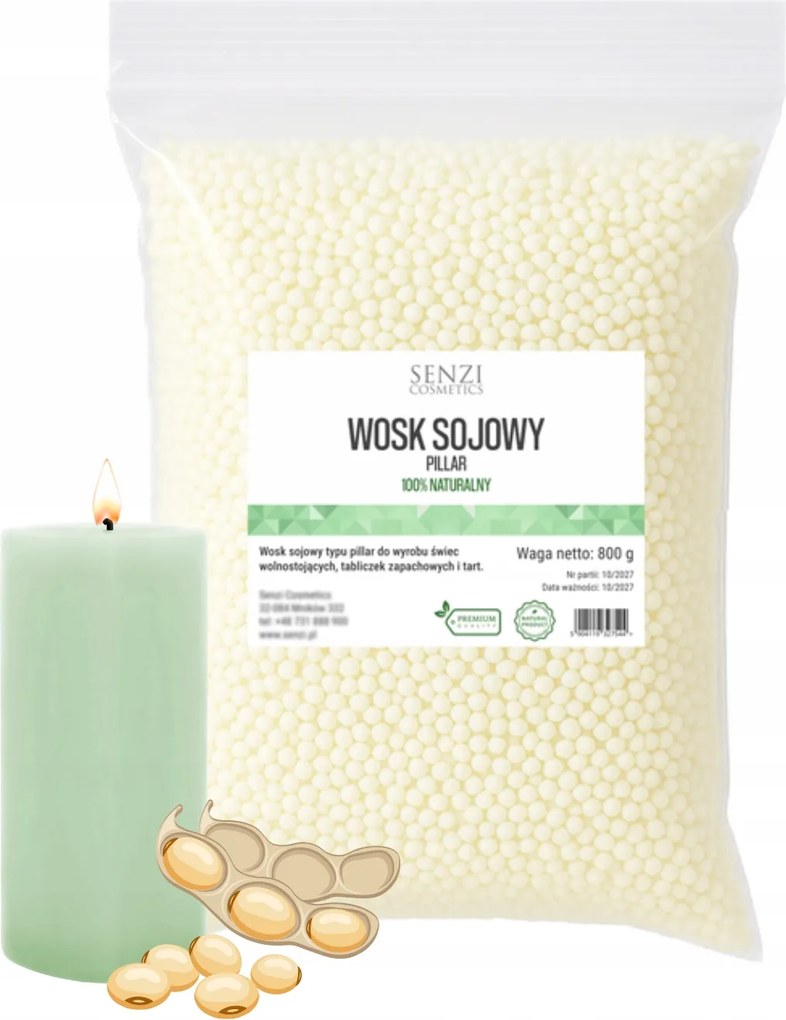 Szójaviasz Pillar Pasztillák Szabadon Álló Gyertyákhoz Természetes Vegán Diy