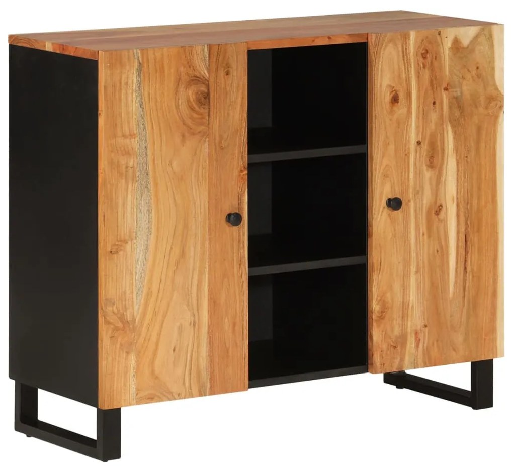 tömör akácfa tálalószekrény 2 ajtóval 90 x 33 x 75 cm