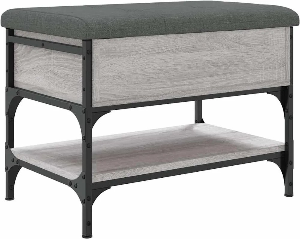 vidaXL szürke sonoma színű szerelt fa cipőtároló pad 62 x 42 x 45 cm