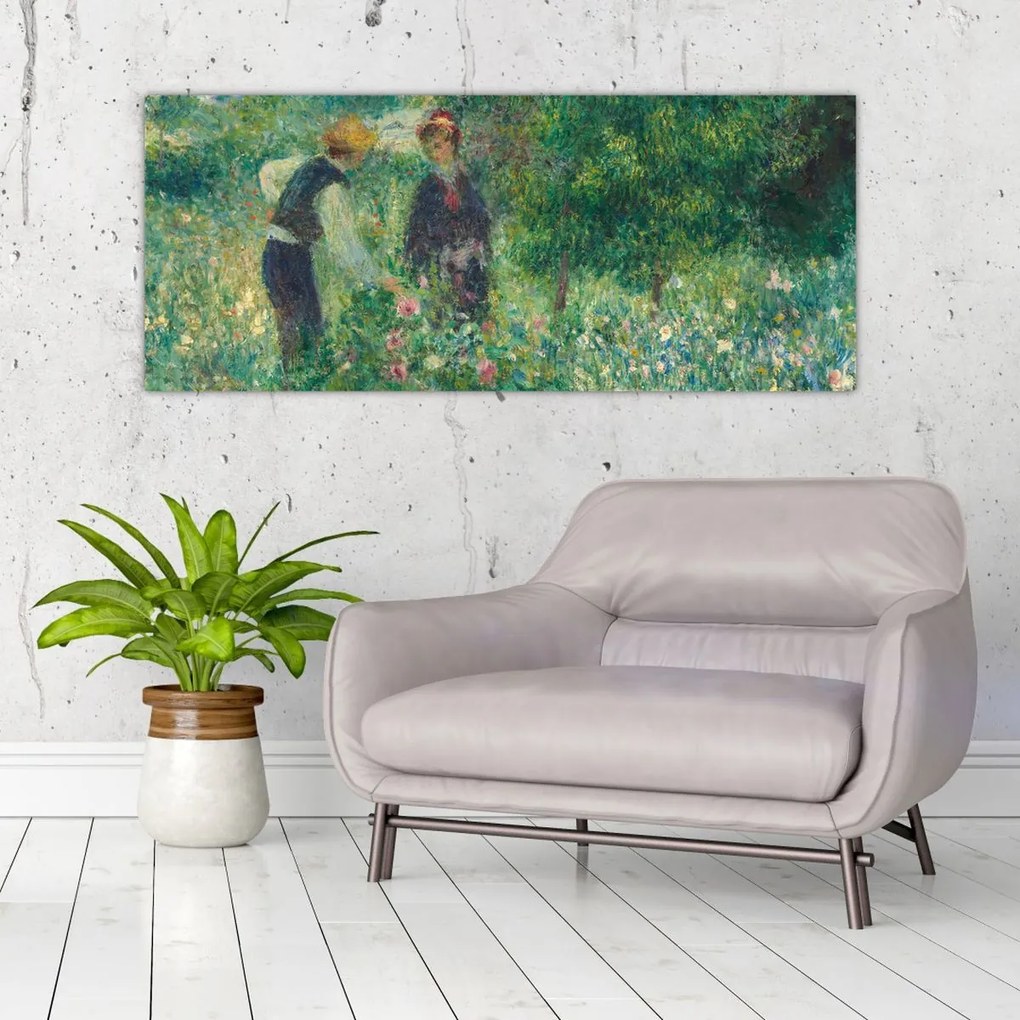 Kép - Auguste Renoir, Picking Flowers, reprodukciók (120x50 cm)