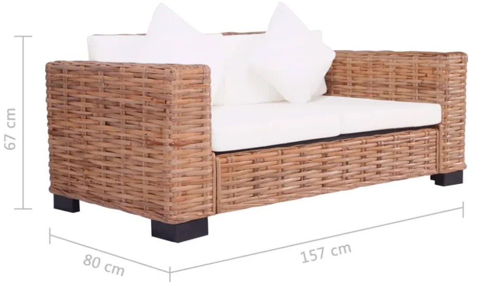 15 részes természetes rattan kanapészett