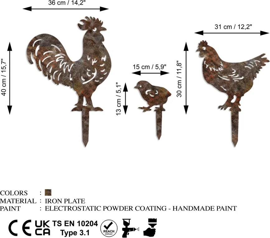Fam fém kerti dísztárgy, 40×36 cm – TR565TNL1413
