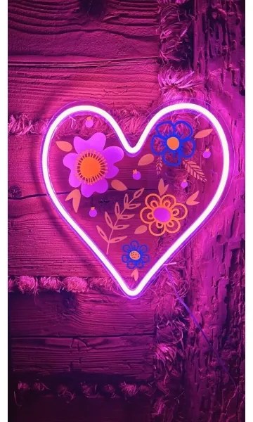 2Kids Toys - LED Neon fali dekoráció LED/5W/USB szív