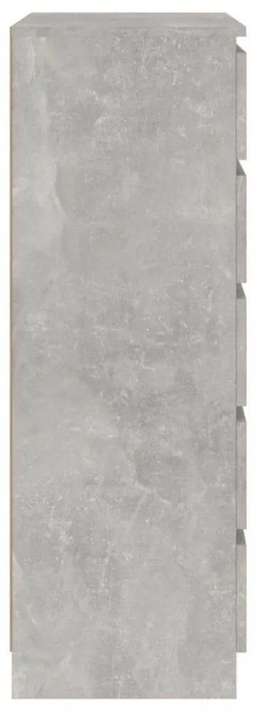 betonszürke szerelt fa fiókos szekrény 60 x 36 x 103 cm