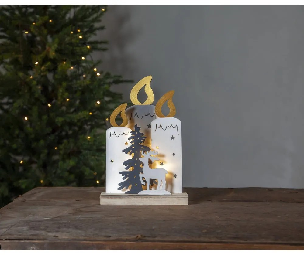 Fehér fénydekoráció karácsonyi mintával Fauna – Star Trading