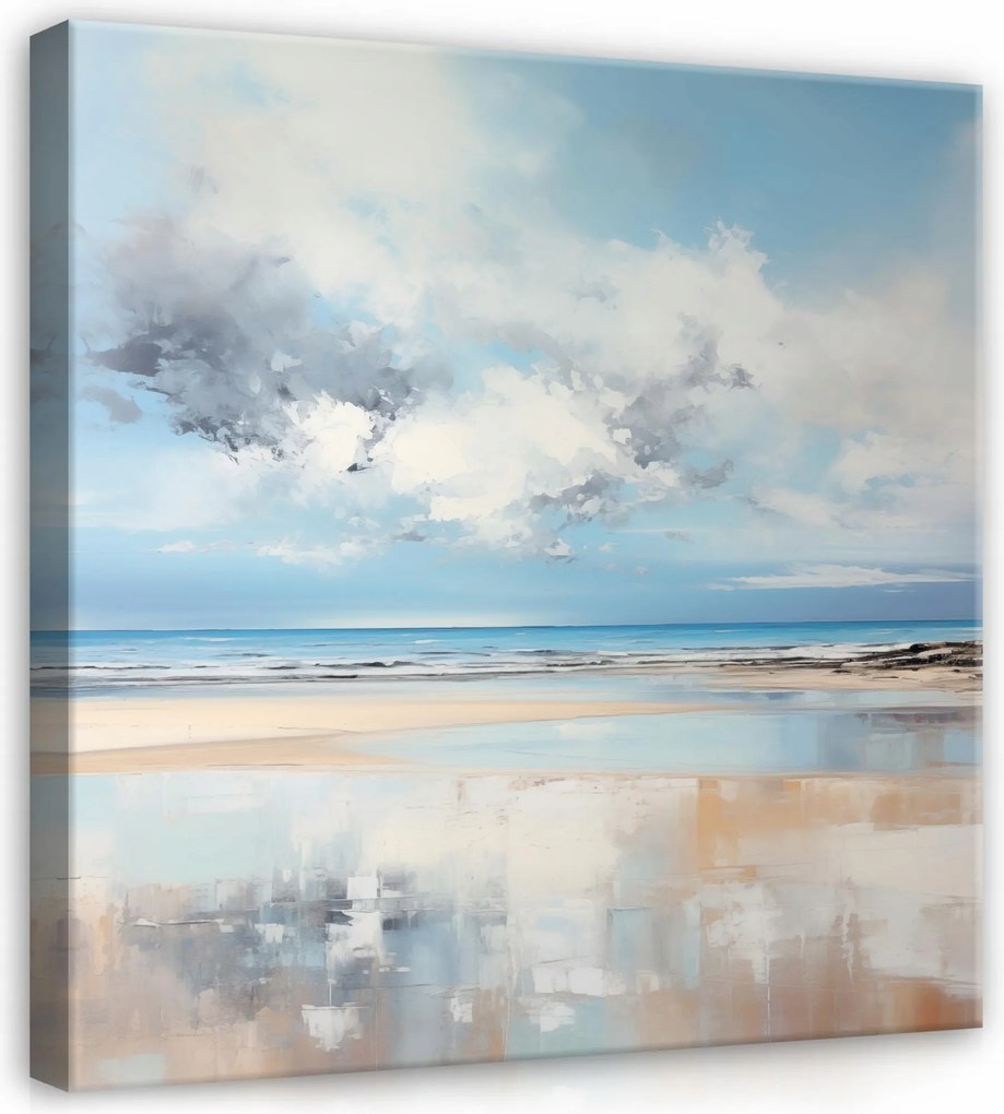 Vászonkép Absztrakt Kék Tenger Tengerpart Vászon Fal Hálószoba 40x40