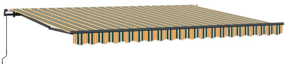 Kézi Behúzható Napellenző Zöld és Sárga 450x300 cm