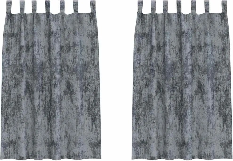 vidaXL Bársonyfüggönyök 2 pcs Ezüst Szürke 175 x 140 cm Bársony