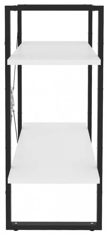 2-szintes fehér szerelt fa könyvszekrény 80 x 30 x 70 cm