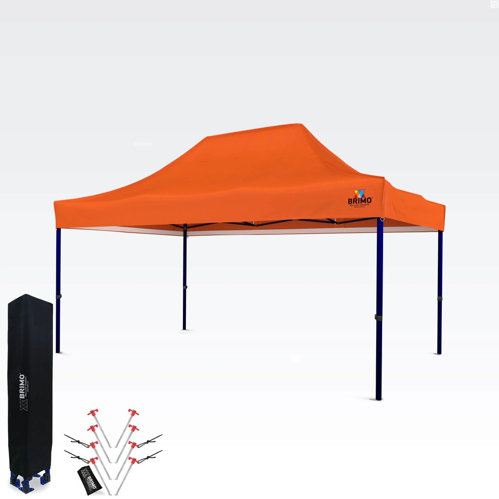 Kiállítási sátor 3x4,5m (45mm acél) | Gyors összeszerelés, hosszú élettartam - 3 oldalfal nélkül - Narancs