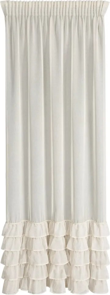 Carli szalagfüggöny 140x270 Eurofirany bézs fodros strasszokkal