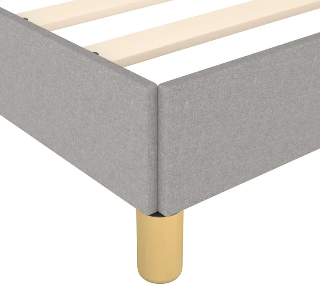 világosszürke szövet ágykeret matrac nélkül 90x200 cm