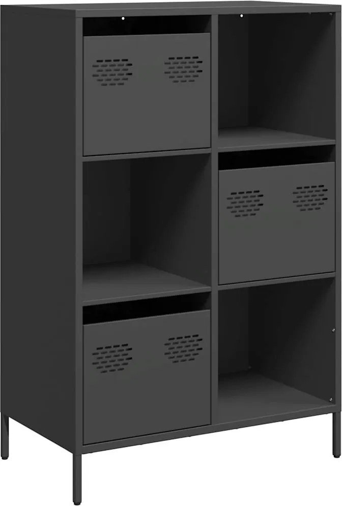 vidaXL fekete acél magasszekrény 68 x 39 x 103,5 cm