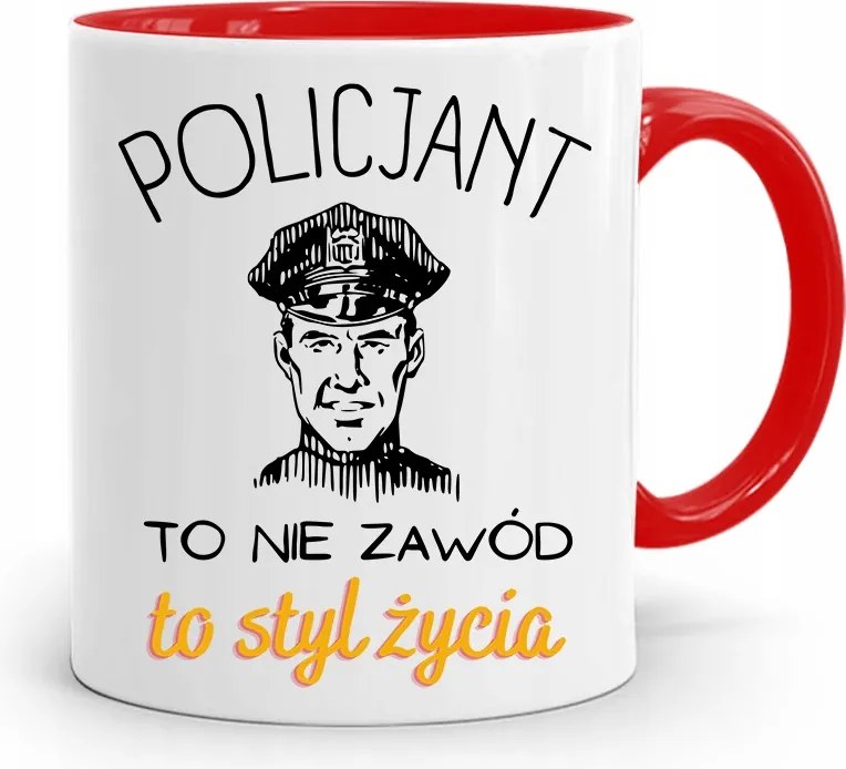 Piros Rendőr Bögre Nem Szakma Egy Életstílus, fényképes nyomtatással
