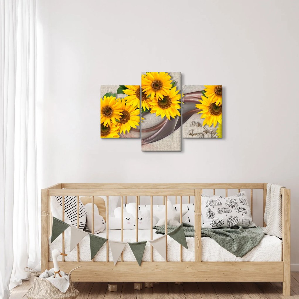 Kép - Ragyogó napraforgó virágok (90x60 cm)