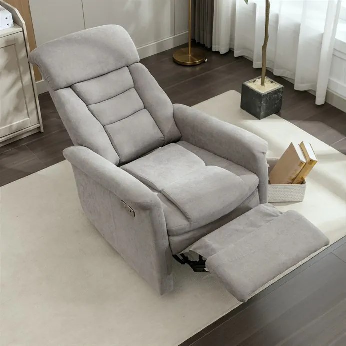 Relax fotel beépített elektromos vezérléssel, szürke szövetkárpittal. TV-925 SIL2
